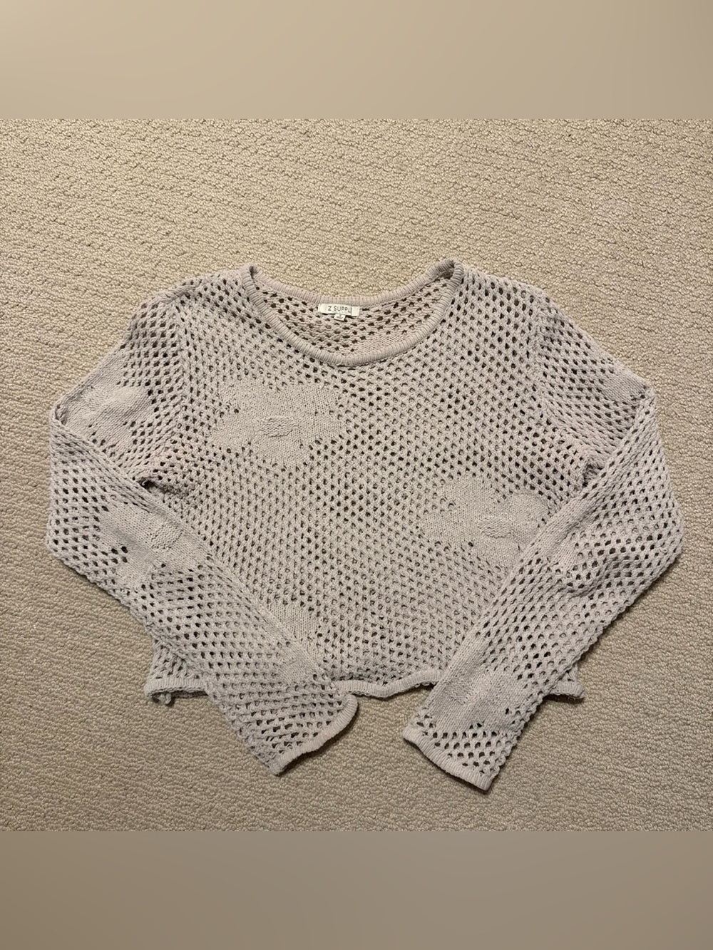 Z Supply Fishnet Floral Open-Knit Sweater
